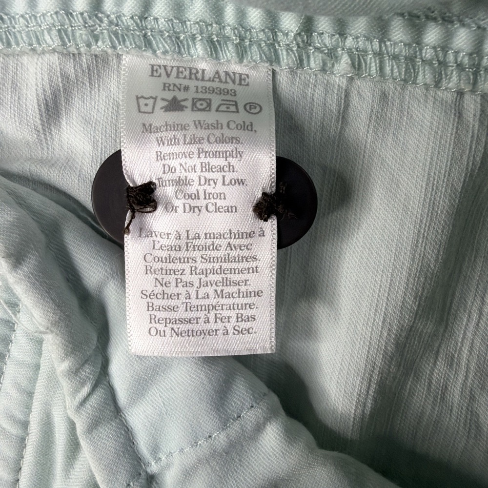 Everlane 4 Tourist Shorts Ice Blue High Rise Rolled Hem Summer Travel Comfort - Picture 11 of 13